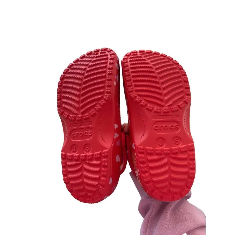 Crocs Kids' Cherry Red Classic Valentine's Day Clogs Size Youth 5
